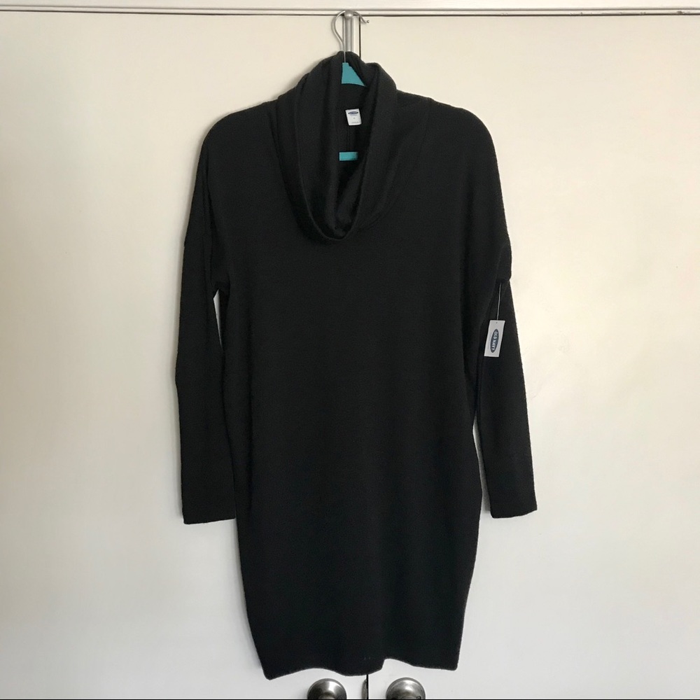 Cowl neck sweater dress